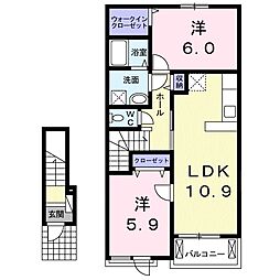 グラード 2LDKの間取図画像