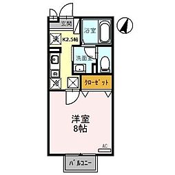 ティアラルームユキ 1Kの間取図画像