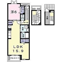 アルドーレ 1LDKの間取図画像