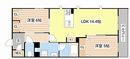 シャーメゾン カレ リアンジュ 2LDKの間取図画像
