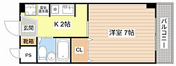 エラン・ビタール 1Kの間取図画像