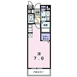 アルカイックリュエル ワンルームの間取図画像