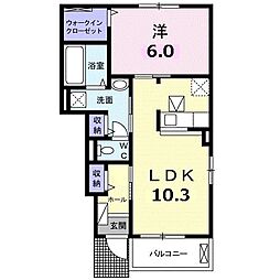 カルム・メゾン 1LDKの間取図画像