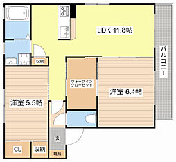 ウィステリア3 2LDKの間取図画像