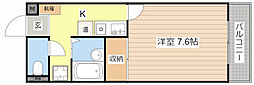 マジェスト旭 1Kの間取図画像