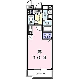 シエーネ ワンルームの間取図画像