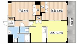 シャルマン 2LDKの間取図画像