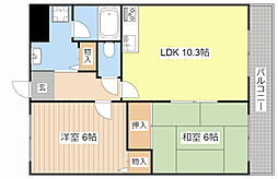 フローレス後三条 2LDKの間取図画像