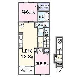GREENAWAYII 2LDKの間取図画像
