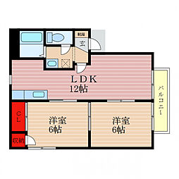 ダイヤモンドシーダー七番館 2LDKの間取図画像