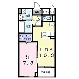 アストラル ノーブル 1LDKの間取図画像
