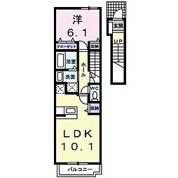コータ・コートF 1LDKの間取図画像