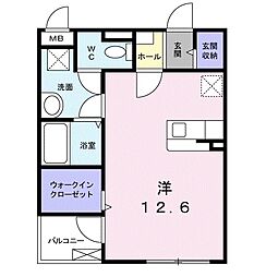 ピーチ・マウンテン ワンルームの間取図画像