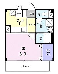 フォーリストヴィレッジ壱番館 1Kの間取図画像