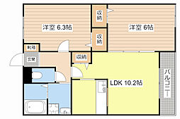 フォレスト 2LDKの間取図画像