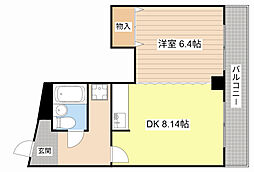 カーサ清水花 1DKの間取図画像