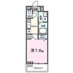 アロッジオ瀬田 1Kの間取図画像