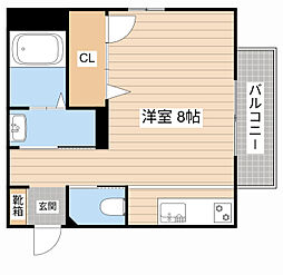 リジェル近江八幡 ワンルームの間取図画像