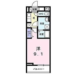近江八幡市土田町アパート 1Kの間取図画像
