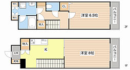 KDXレジデンス南草津 2Kの間取図画像