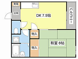 サンヴィレッジ・M 1DKの間取図画像