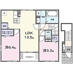 サニアベル 2LDKの間取図画像