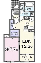 リーオ・ヨシノヤ 1LDKの間取図画像