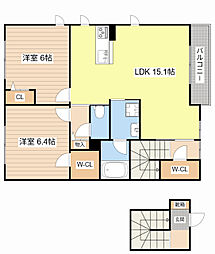 シティパレス3 2LDKの間取図画像