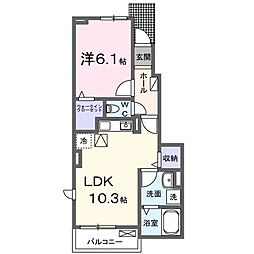 グリュックス ミーツ ハオス 1LDKの間取図画像