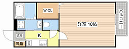 ウエストヴァレー3 1Kの間取図画像