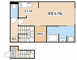 (仮称)東近江市佐生町AP新築工事 ワンルームの間取図画像