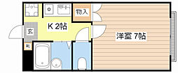 パラディー宮司 1Kの間取図画像