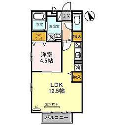 フェリス 1LDKの間取図画像
