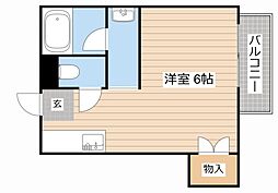 レークパレスNaSu ワンルームの間取図画像