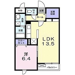 カモミール 1LDKの間取図画像