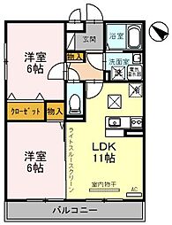 グランフォーレ 2LDKの間取図画像