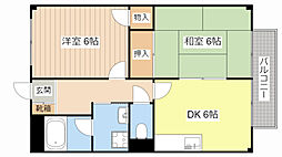 コーポアイリス 2DKの間取図画像