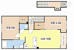 (仮)草津市川原2丁目アパート 2LDKの間取図画像