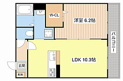 フリーガーデン 1LDKの間取図画像