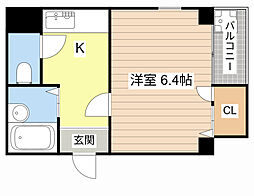 メゾン蔵 1Kの間取図画像