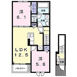 グランド ソレイユ 2LDKの間取図画像