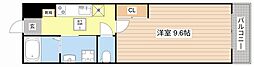 ロワール 1Kの間取図画像