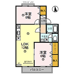 アグリンビレッジA 2LDKの間取図画像