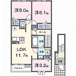 シンシア甲南II 3LDKの間取図画像