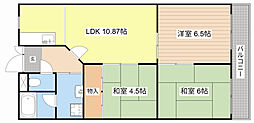 シャトー洗堰1 3LDKの間取図画像
