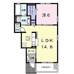 シュテルンK 1LDKの間取図画像