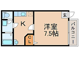 近江鉄道近江本線 八日市駅 3.5kmの賃貸アパート 1階1Kの間取り