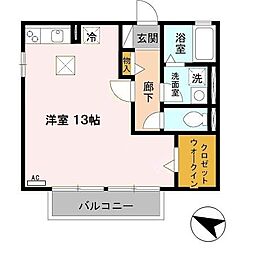 JR東海道・山陽本線 南彦根駅 徒歩14分の賃貸アパート 1階ワンルームの間取り