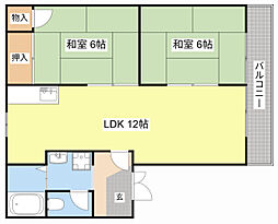 JR東海道・山陽本線 近江八幡駅 徒歩11分の賃貸アパート 2階2LDKの間取り