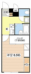 JR東海道・山陽本線 彦根駅 徒歩22分の賃貸アパート 2階1Kの間取り